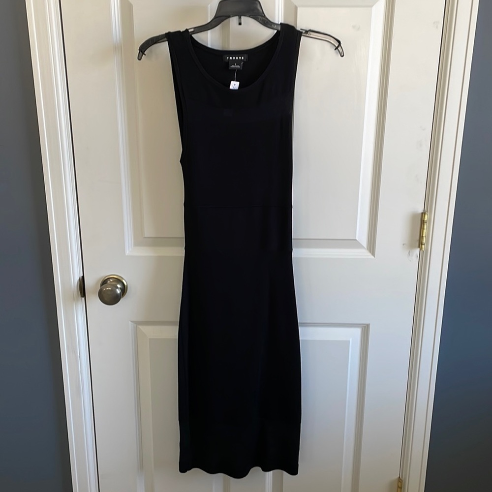 NWT Trouvé cut out back black midi dress in small